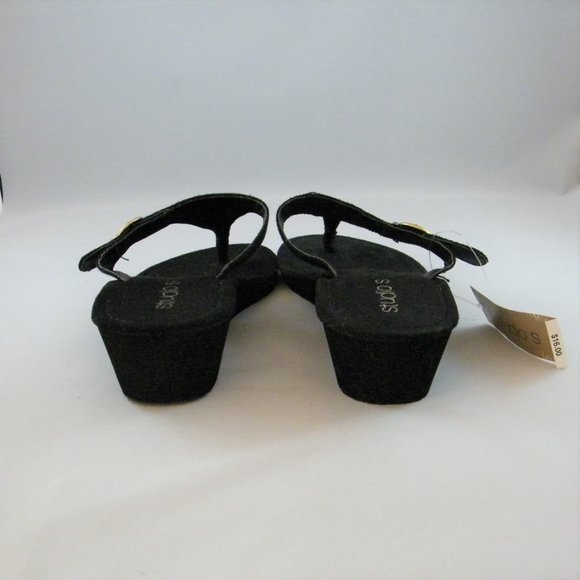 Black Thong Sandal Size 9 Studio S Microfiber - Picture 7 of 10